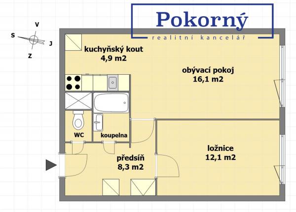 Prodej bytu 2+kk, OV, ul. Běhounkova, P5 – Stodůlky