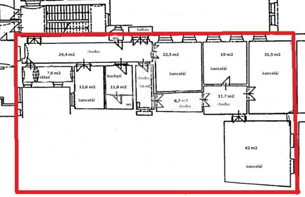 Pronájem kanceláří na Václavském náměstí, 200 m2