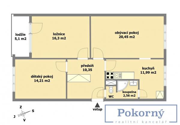 Prodej bytu 3+1/L, OV, ul. Horolezecká, Praha 10 – Hostivař